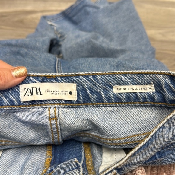 Zara 90’s full length straight Women's Blue Jeans size 2 - Picture 2 of 9